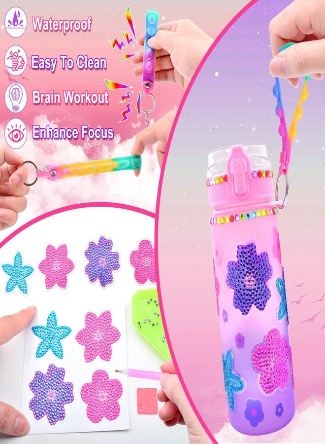 ASIOWELY Decorate Your Own Water Bottle Kits for Girls Age 4-12, Flower Diamond Painting Art and Crafts for Boys Age 4-6-8-10, Fun Gifts Toys for School Birthday Valentines Day - Image 5